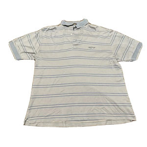 Greg Norman Small Polo Silver Stripe 100% Cotton Mercerized